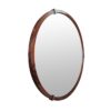 Hausen - Mid-Century Modern Round Accent Wall Mirror - Brown Walnut - Image 2
