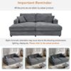 Oversized Loveseat Chaise Lounge Sectional Sofa Bed Corduroy Sleeper Sofa With 2 USB Ports, 2 Cup Holders And 2 Throw Pillows For Living Room And Bedroom - Dark Gray - Image 8