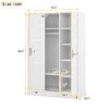 3 Door Shutter Wardrobe & Shelves - White - Image 14