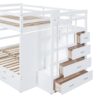 Full Over Full Bunk Bed With Twin Size Trundle And Staircase - White - Image 9