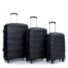 Hardshell Suitcase Spinner Wheels Pp Luggage Sets Lightweight Durable Suitcase & Tsa Lock, 3 Piece Set (20/24/28) - Black - Image 4
