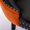 Nikki - Modern, High-End Tufted Solid Wood Contemporary And Velvet Upholstered Dining Chair With Wood Legs Nailhead Trim (Set of 2) - Black / Orange - Image 12