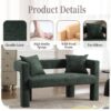 Modern Loveseat Sofa, Comfy Upholstered 2 Seater - Emerald - Image 6
