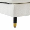 L Shaped Convertible Sectional Sofa 4 Seat Tufted Couch Set With Two Tone Adjust Legs Cloud Movable Ottoman - White - Image 13