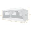 10'X20' Folding Canopy With 6 Removable Sidewalls Outdoor Event Shelter UPF 50+ Gazebo Portable Tents For Parties Beach Camping Wedding Ez Pop Up Canopy - White - Image 5