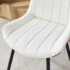 Modern Style Extended Seat Cushion Dining Chair Set, Splicing 4 Pieces - White / Black - Image 9