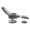 Recliner Chair With Ottoman Modern 360° Swivel Lounge Chair With Footstool Chenille Fabric 5 Point Vibration Massage Seat Heating & 140° Adjustable Backrest - Gray - Image 15
