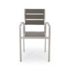 Dreamlan - Outdoor Aluminum Dining Chair With Faux Wood Seat (Set of 2) - Gray / Silver - Image 4