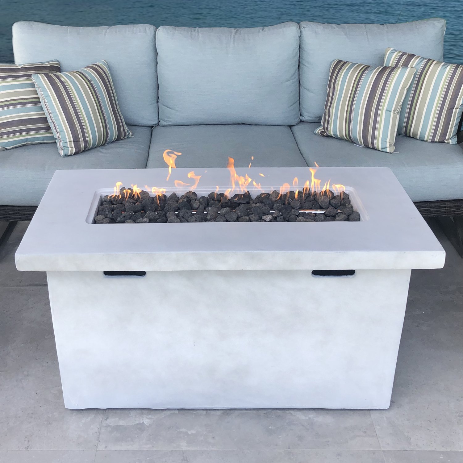 Reinforced - Propane Outdoor Fire Pit Table - Gray - Image 4