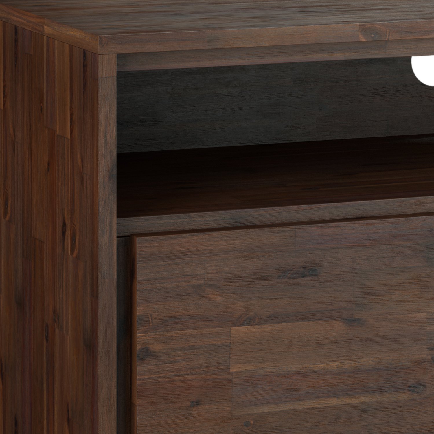 Lowry - Handcrafted TV Media Stand - Distressed Charcoal Brown - Image 2