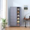 Lockers 18 Door With Lock For Employees, Storage Cabinet For Home Gym Office School Garage - Gray - Image 2