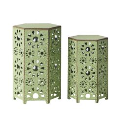 Eliana - Outdoor Side Table, 2 Pieces - Green