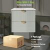 Modern Wall-Mounted Bathroom Vanity With 2 Drawers, Ideal For Small Bathrooms - Green - Image 11