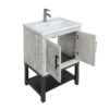 Modern Freestanding Bathroom Vanity With Ceramic Sink, Hot And Cold Faucet, 2 Door Cabinet & Open Iron Shelf, Magnesium Oxide And Iron Frame - White - Image 13