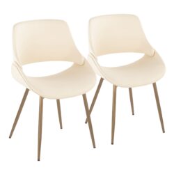 Fabrico - Contemporary Accent Chair (Set of 2) - Antique Copper / Cream