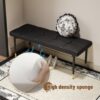 Multifunctional Shoe Bench, Sturdy Metal Legs With Gold Accents - Black - Image 6