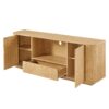 Modern Wavy TV Stand, Rounded Sideboard With Storage - Natural - Image 7