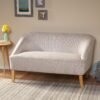 Modern Fabric Loveseat With Sloped Armrests For Living Room - Beige - Image 2