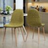 Elegant Dining Chair (Set of 2) -Green / Light Walnut - Image 4