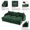 Modern Style 3 Seater Sofa Sectional Sofa Couch With Storage Space, Two Movable Ottomans, Two USB Ports, Two Cup Holders, A Phone Holder For Living Room - Green - Image 19