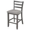 5 Piece Wooden Counter Height Dining Set With Padded Chairs, Storage Shelving - Gray - Image 8