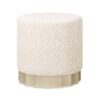 Hampton - Round Upholstered Ottoman With Scalloped Base - Speckled Egg Beige - Image 9