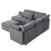 Sectional Sofa Modular Sofa U - Shaped Sofa Couch Sofa Bed L - Shaped Sofa With A Movable Ottoman And Two USB Ports For Living Room - Gray - Image 18