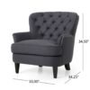 Enchante, Living Room Set With Tufted Back Club Chair And Ottoman - Gray - Image 3