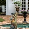 Decorative 3 Tier Tree Trunk Fountain With Lights And Pump - Brown - Image 7