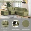Sleeper Sofa Bed, 2 In 1 Pull Out Sofa Bed L Shape Couch With Storage Ottoman For Living Room, Bedroom Couch And Small Apartment - Green - Image 5