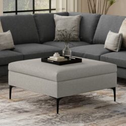Rebecca - Coffee Table Storage Ottoman With Lift Up Lid - Gray