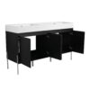 Deluxe 60" Freestanding Bathroom Vanity With Resin Double Sink - Dark Oak - Image 19