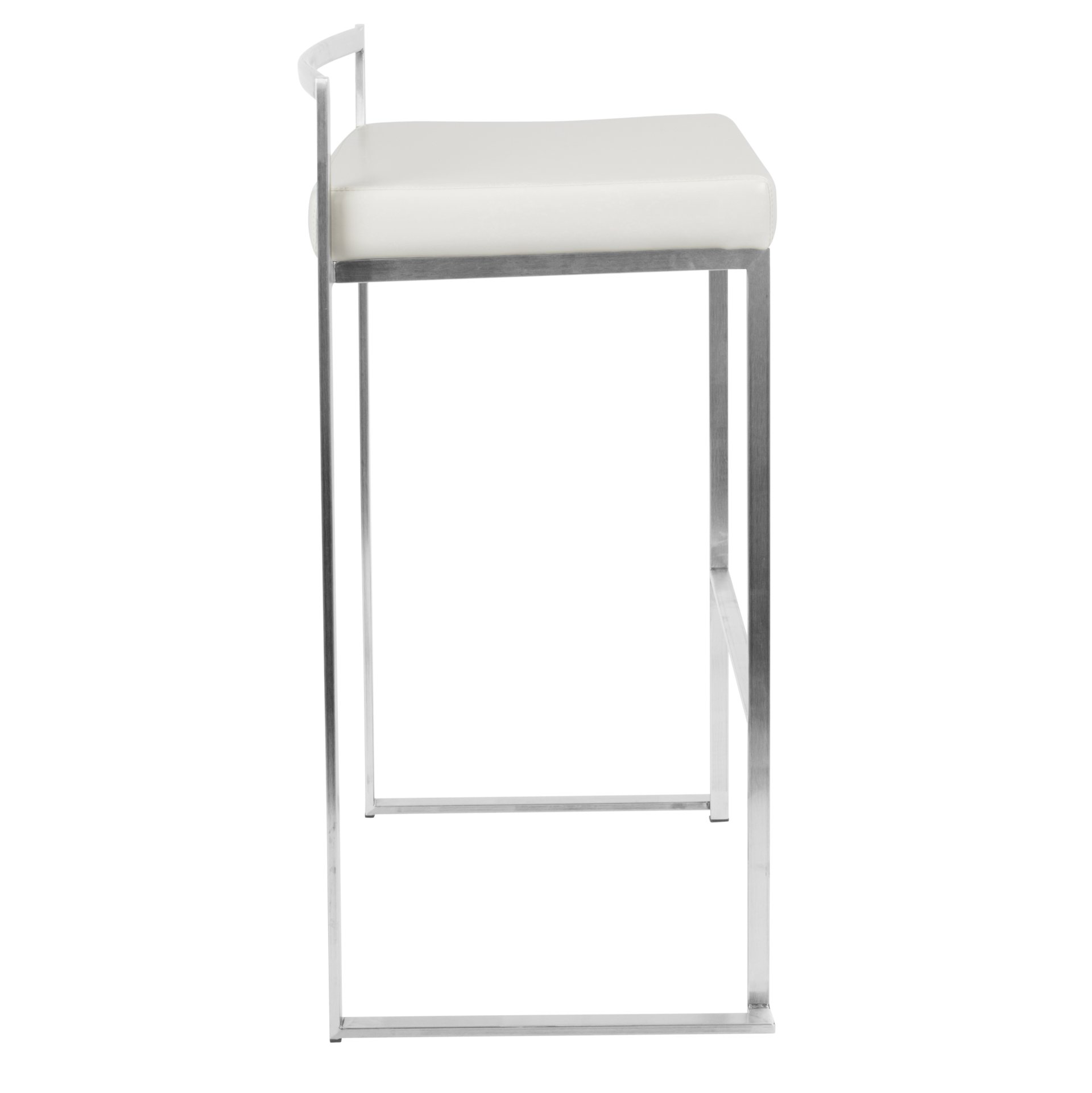 Fuji - Contemporary Stackable Barstool (Set of 2) - White - Image 3
