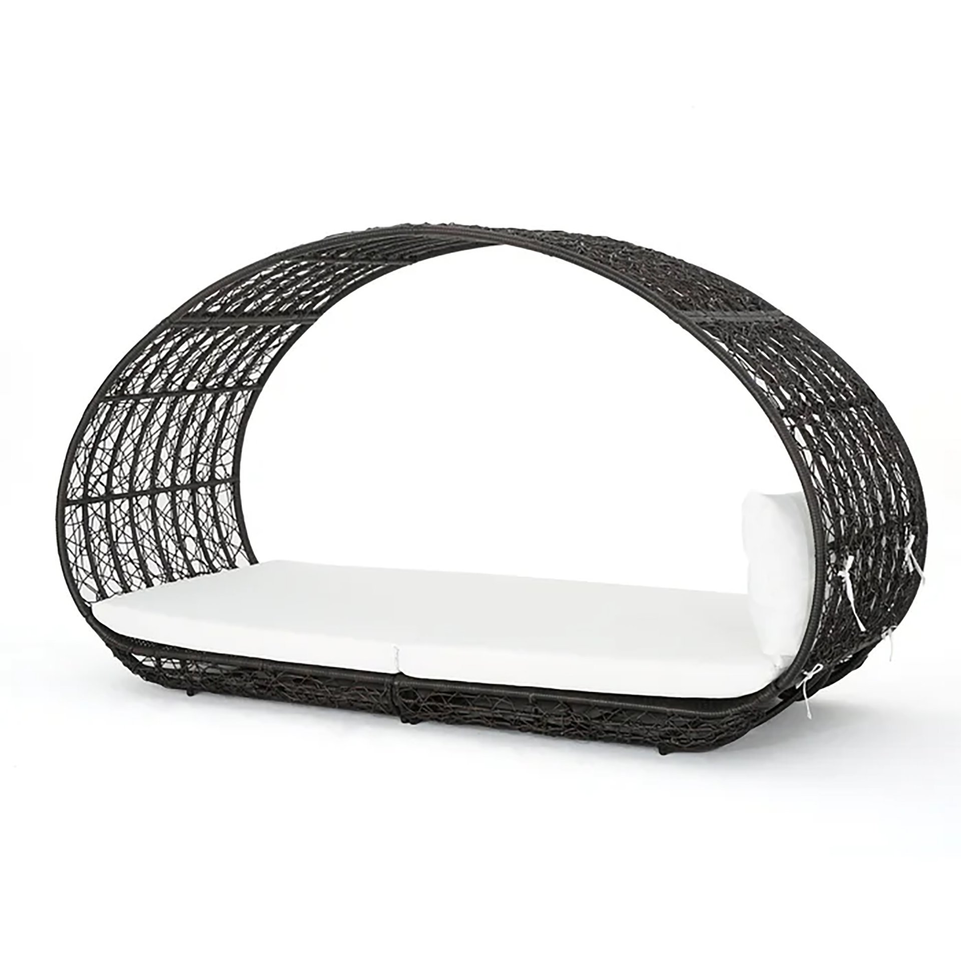 Abigal - Outdoor Wicker Daybed With Cushion - Multi Brown / Beige - Image 6