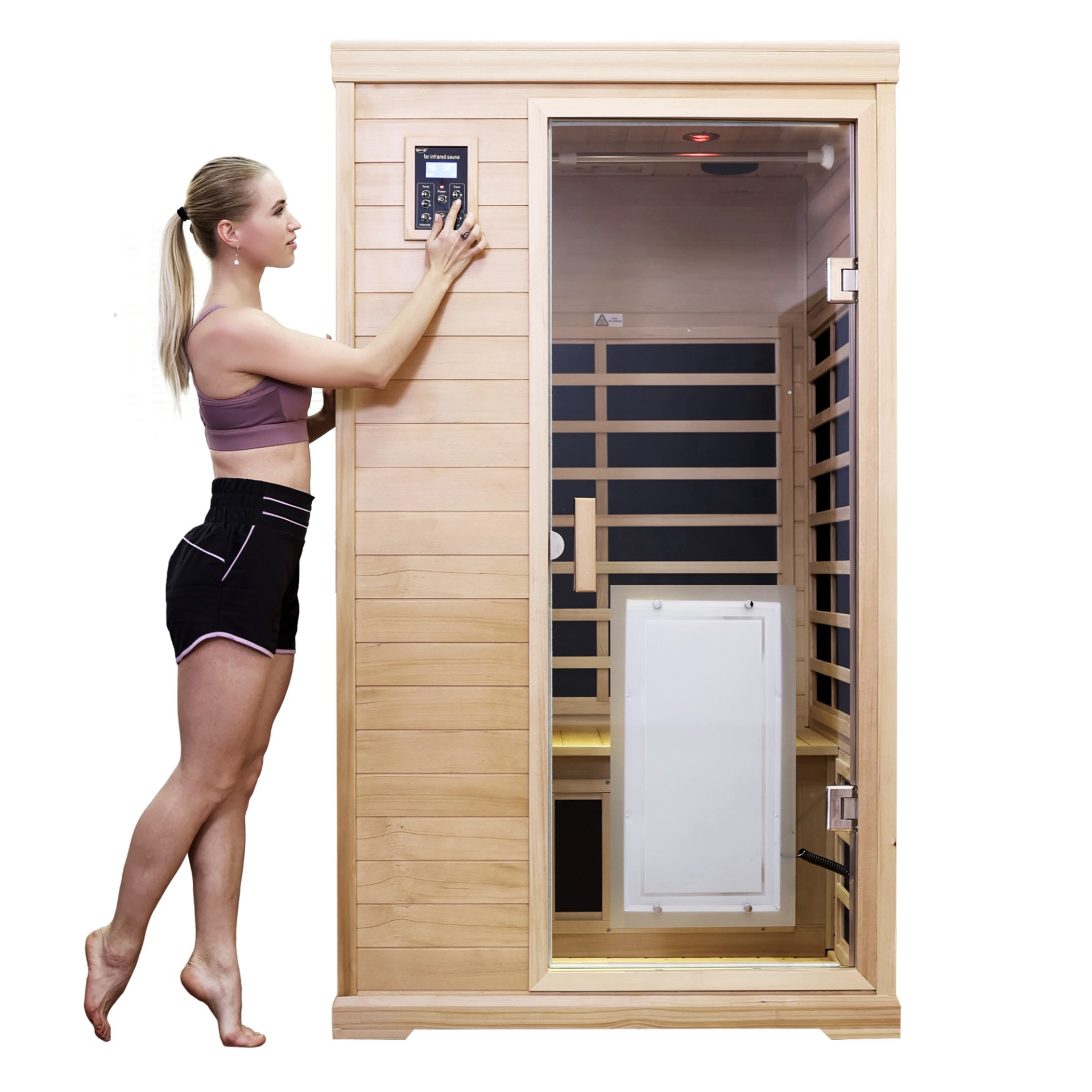 2 Person Far Infrared Hemlock Indoor Sauna Room - Natural - Image 5
