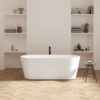 Freestanding Bathtub, Modern & Contemporary Design Soaking Tub With Brushed Nickel Pop-Up Drain And Minimalist Design Overflow - White - Image 2