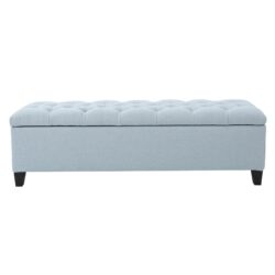 Glouster - Contemporary Storage Ottoman With Button Tufting - Blue