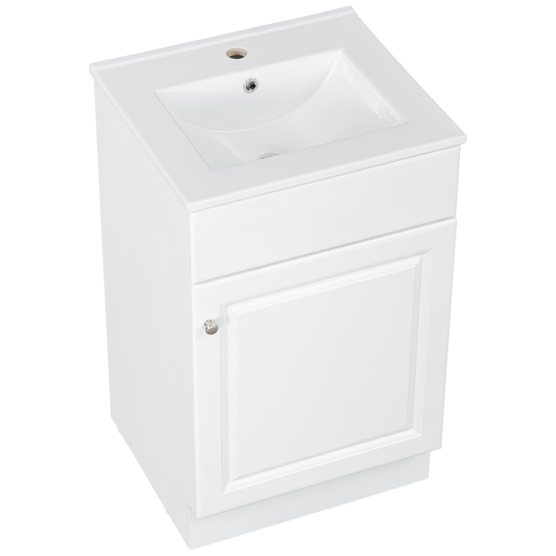 20" Bathroom Vanity With Sink, Freestanding Cabinet With Door Shelf And Adjustable Shelf, And Ceramic Construction - White - Image 11