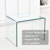 Small Clear Glass Side & End Table, Tempered Glass End Table Small Coffee Table - Transparent - Image 8