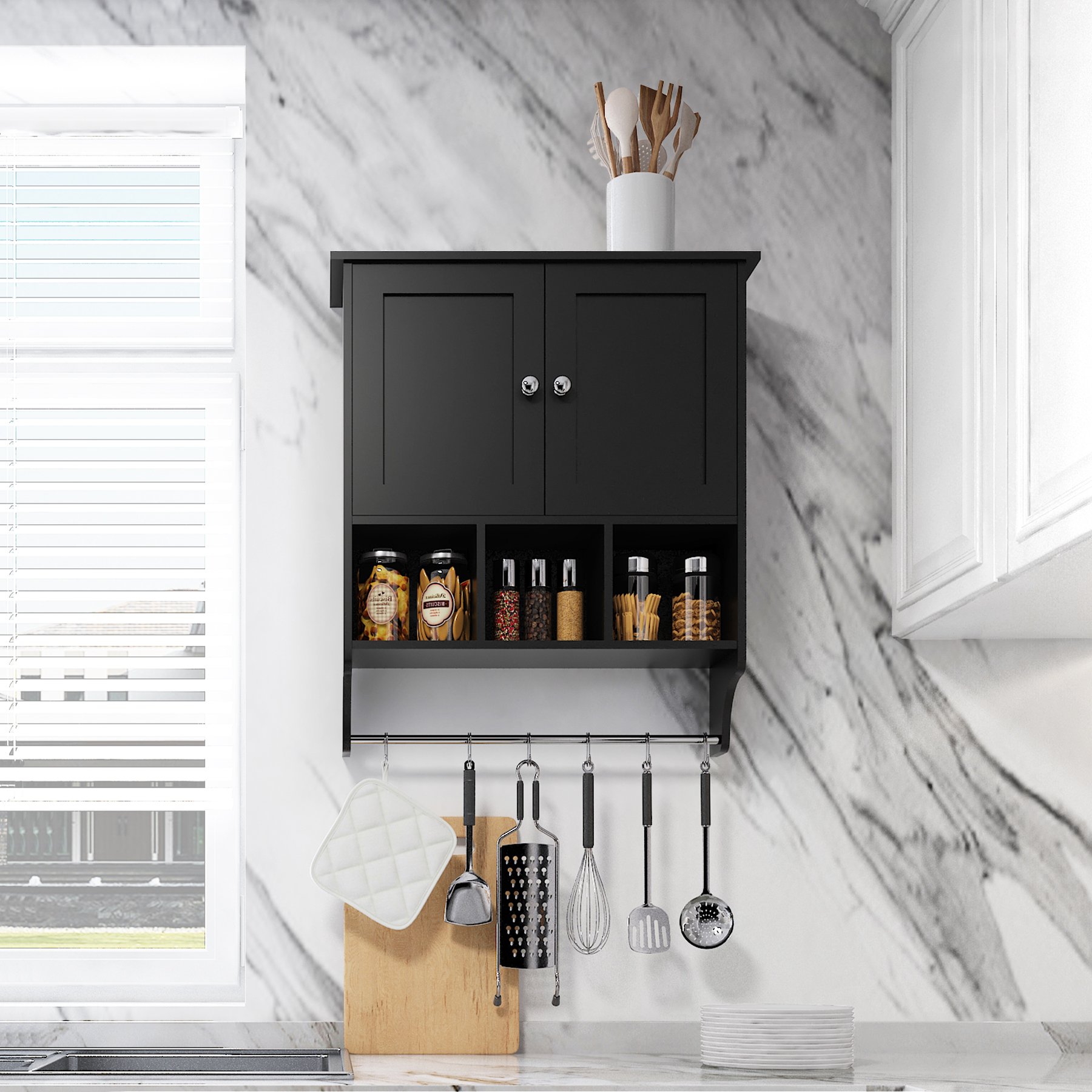Bathroom Cabinet - Black - Image 5