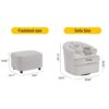 Swivel Chair With Ottoman, Modern Luxury Velvet Swivel Accent Chair, Comfy Round Armchair, Single Sofa Armchair With Lounge Seat For Bedroom / Office / Reading Spaces - Beige - Image 3
