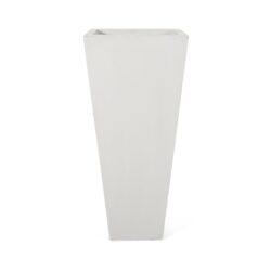 Modern Outdoor Cast Stone Planter - White