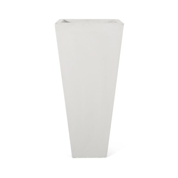 Modern Outdoor Cast Stone Planter - White