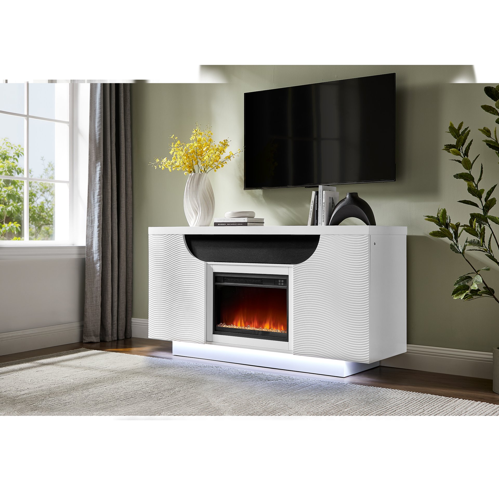 Alessia - Fireplace With 15 Temperature Settings - White - Image 2
