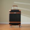 Hardshell Luggage Sets 3 Piece Carry - On Suitcase Double Spinner Wheels With Tsa Lock - Black - Image 9