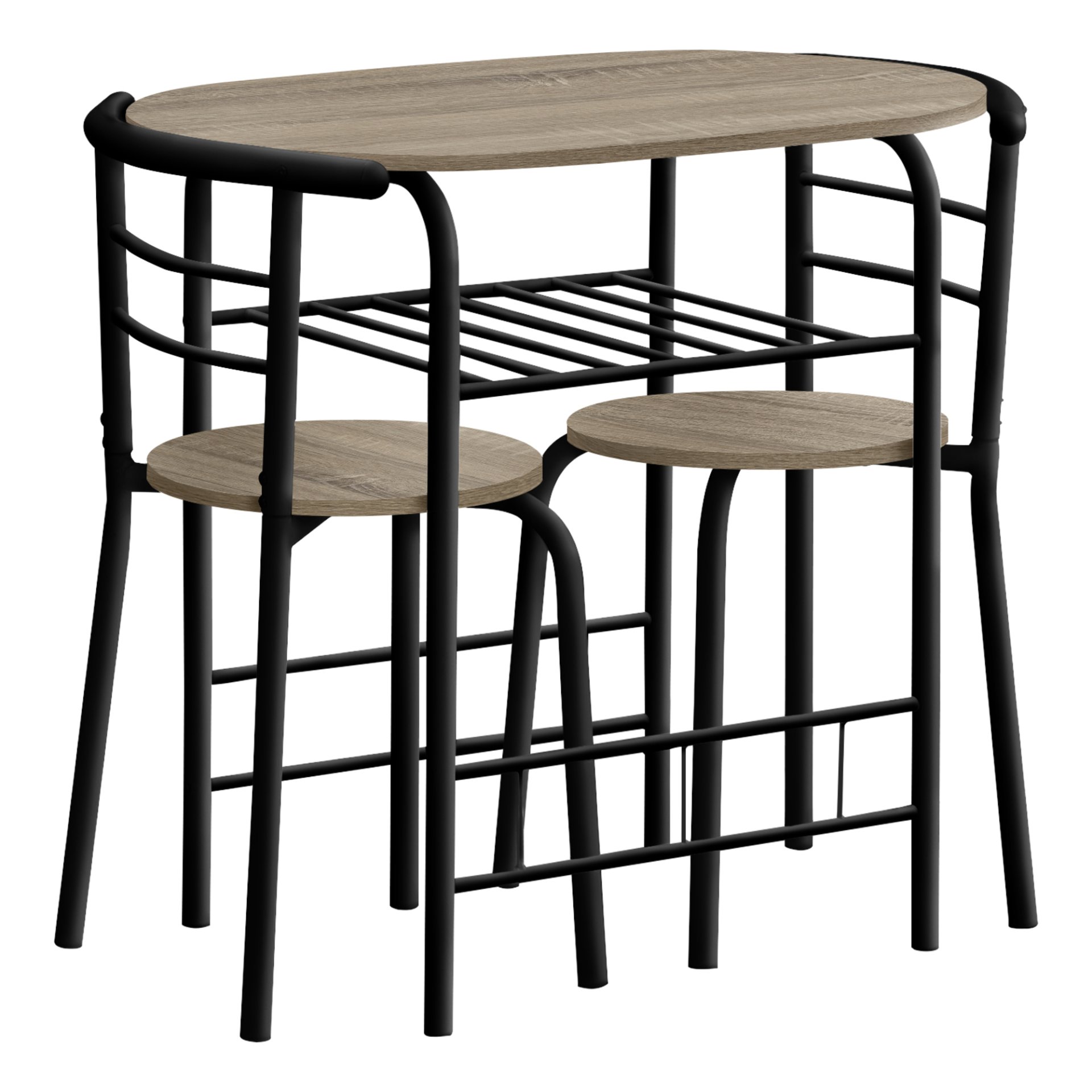 3 Pieces Dining Table Set, Small, Contemporary & Modern - Taupe - Image 7