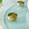 Double Layer Rotatable Round Glass Plate - Gold / Transparent - Image 19