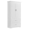 Tall Bathroom Storage Cabinet, With Two Doors And Drawers, Adjustable Shelf, MDF Board - White - Image 16