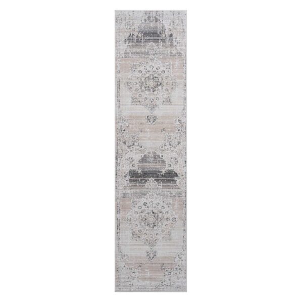 Payas - 2' X 8' Medallion Runner Rug - Cream / Beige