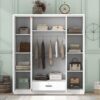 4 Door Wardrobe With 1 Drawer - White - Image 11